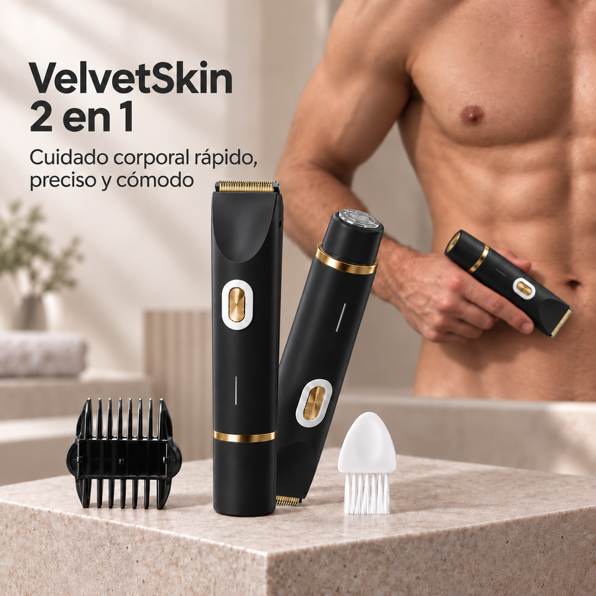 Recortadora corporal para hombre 2 en 1 VelvetSkin