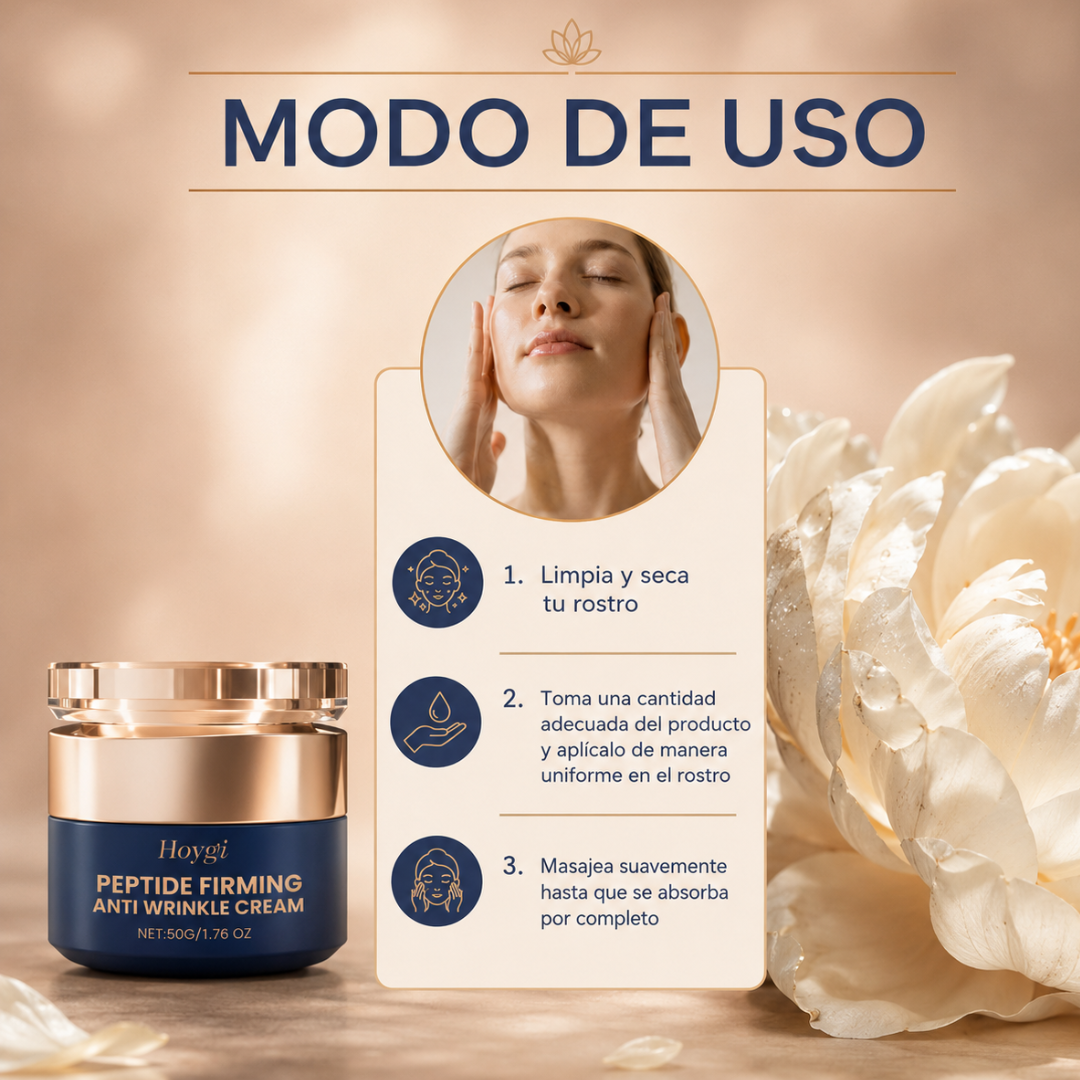 Hoygi Crema Reafirmante Antiarrugas con Péptidos – 50g ✨💆‍♀️