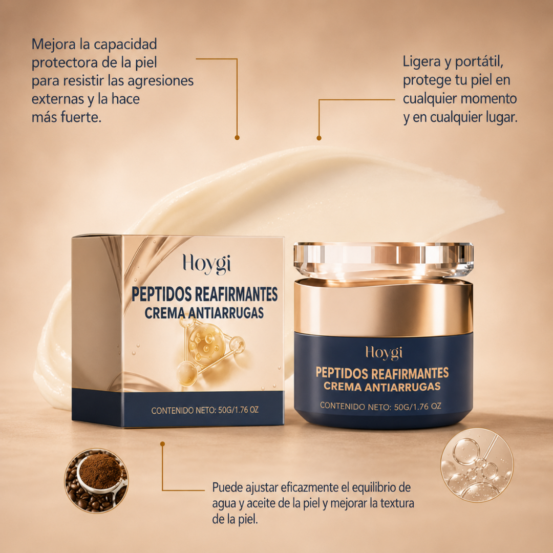 Hoygi Crema Reafirmante Antiarrugas con Péptidos – 50g ✨💆‍♀️