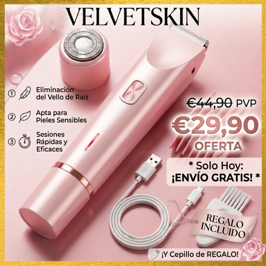 VelvetSkin 2 en 1 - Depiladora Íntima