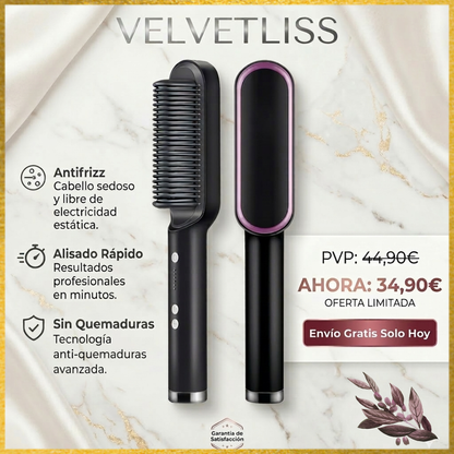Cepillo Alisador Eléctrico "VelvetLiss"